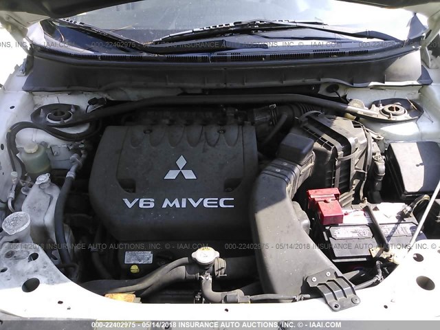 JA4MS31X77Z009173 - 2007 MITSUBISHI OUTLANDER ES/LS თეთრი ფოტო 10