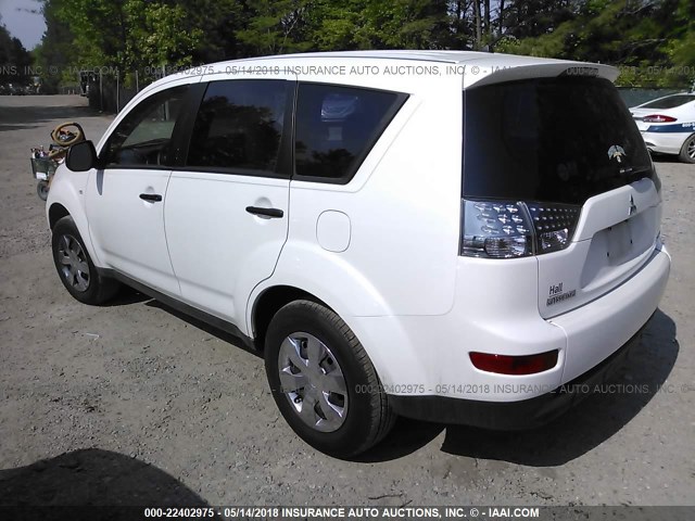 JA4MS31X77Z009173 - 2007 MITSUBISHI OUTLANDER ES/LS თეთრი ფოტო 3