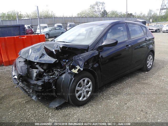 KMHCT5AE4CU016612 - 2012 HYUNDAI ACCENT GLS/GS BLACK photo 2