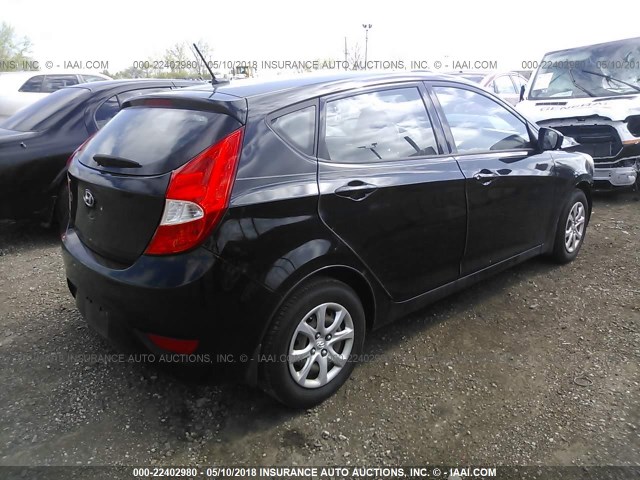 KMHCT5AE4CU016612 - 2012 HYUNDAI ACCENT GLS/GS BLACK photo 4