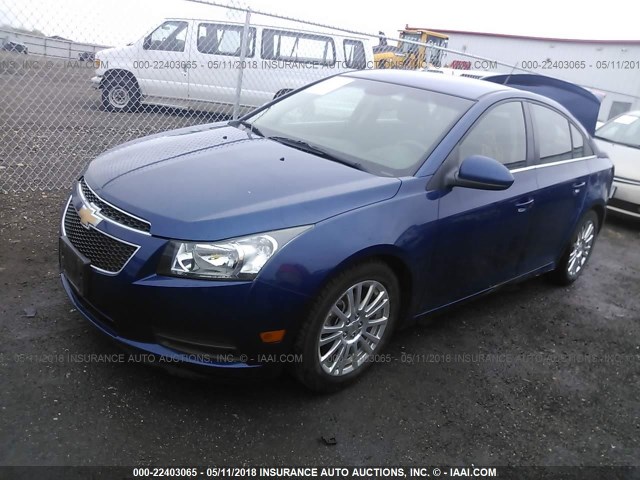 1G1PJ5SC1C7122502 - 2012 CHEVROLET CRUZE ECO BLUE photo 2