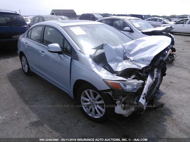 19XFB2F91CE040654 - 2012 HONDA CIVIC EXL Açıq mavi foto 1
