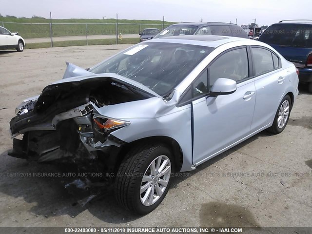 19XFB2F91CE040654 - 2012 HONDA CIVIC EXL Açıq mavi foto 2