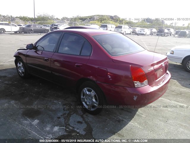 KMHDN46D15U974487 - 2005 HYUNDAI ELANTRA GLS/GT RED photo 3