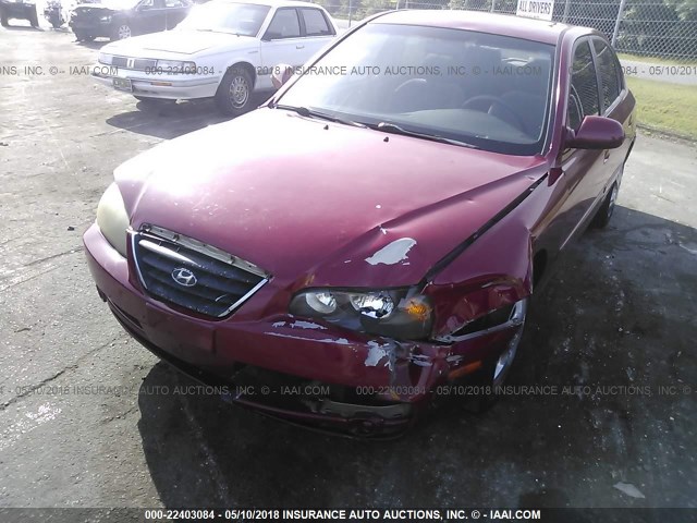 KMHDN46D15U974487 - 2005 HYUNDAI ELANTRA GLS/GT RED photo 6