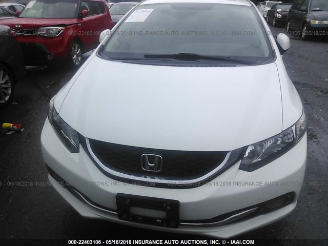 19XFB2F9XDE045031 - 2013 HONDA CIVIC EXL WHITE photo 6