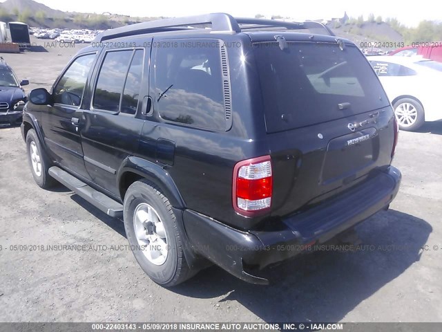 JN8DR09Y72W736292 - 2002 NISSAN PATHFINDER LE/SE BLACK photo 3