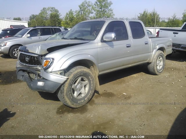 5TEGN92N12Z094115 - 2002 TOYOTA TACOMA DOUBLE CAB PRERUNNER SILVER photo 2