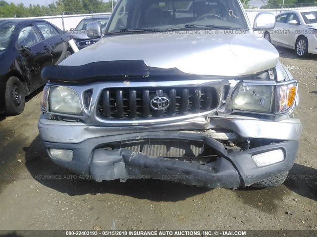 5TEGN92N12Z094115 - 2002 TOYOTA TACOMA DOUBLE CAB PRERUNNER SILVER photo 6