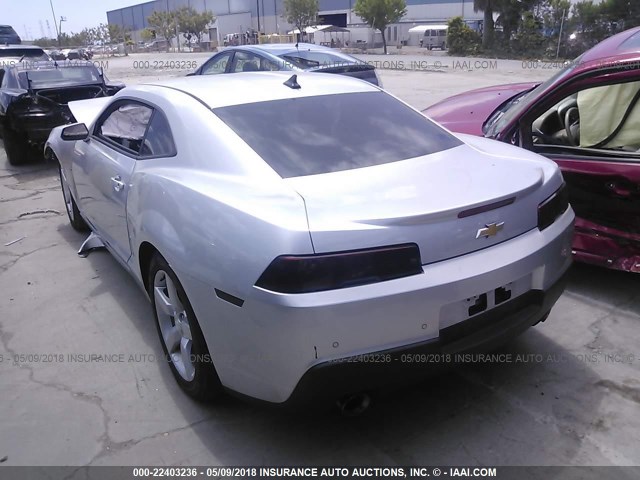 2G1FC1E36E9273105 - 2014 CHEVROLET CAMARO LT SILVER photo 3