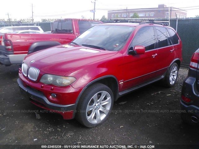5UXFA93564LE81493 - 2004 BMW X5 4.8IS RED photo 2