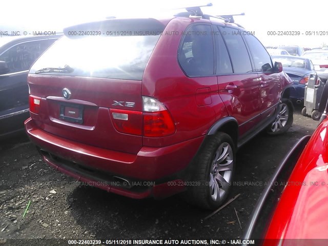 5UXFA93564LE81493 - 2004 BMW X5 4.8IS RED photo 4