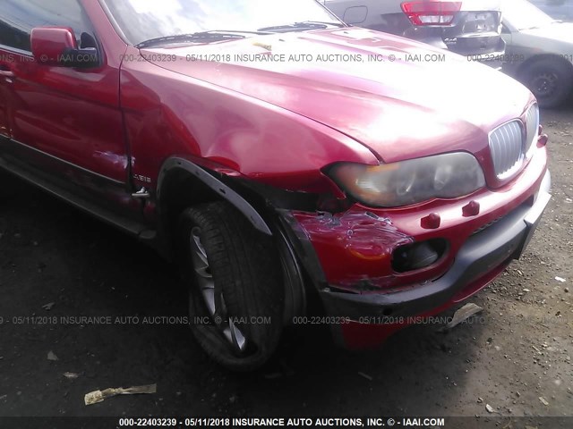 5UXFA93564LE81493 - 2004 BMW X5 4.8IS RED photo 6
