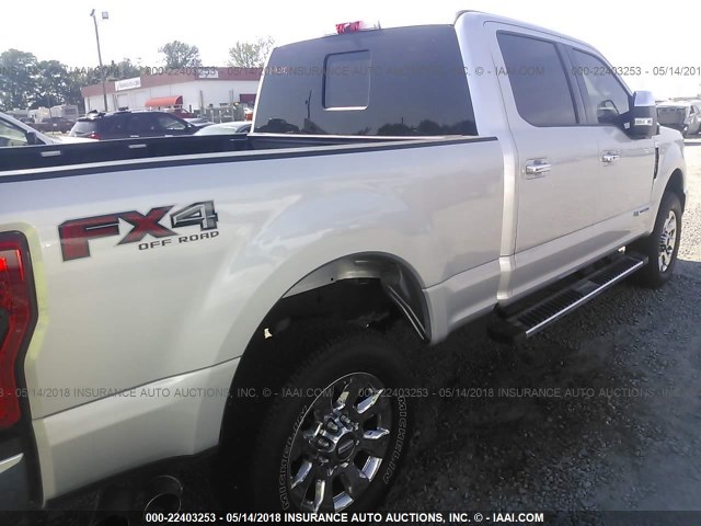 1FT7W2BT4HEC13094 - 2017 FORD F250 SUPER DUTY SILVER photo 4