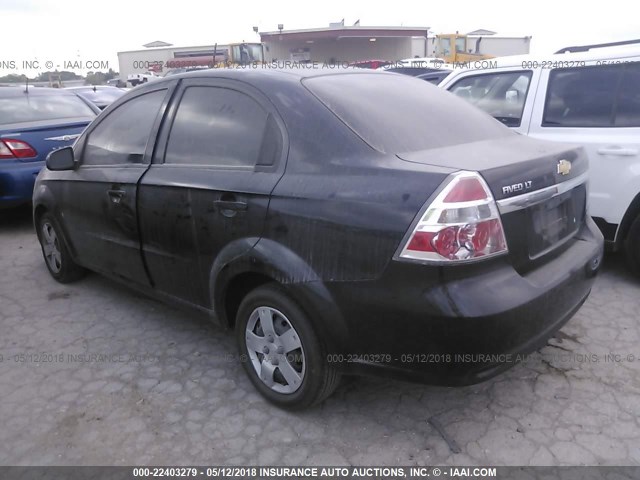 KL1TD56E69B324399 - 2009 CHEVROLET AVEO LS/LT BLACK photo 3