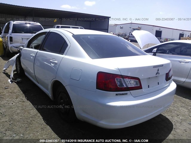 4A32B2FF2CE023701 - 2012 MITSUBISHI GALANT FE WHITE photo 3