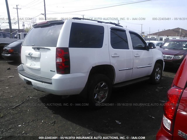 1GNFK23049R241362 - 2009 CHEVROLET TAHOE K1500 LT WHITE photo 4