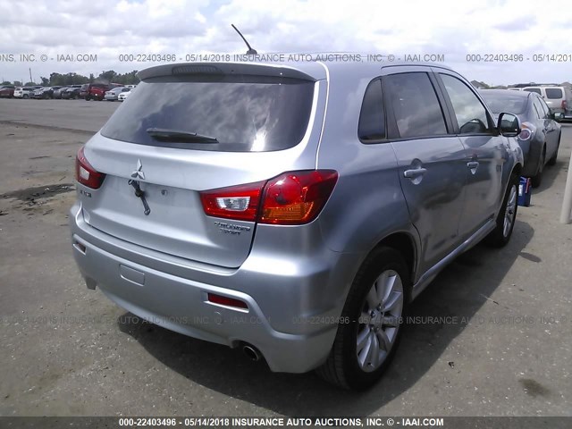 JA4AP4AU6BZ003499 - 2011 MITSUBISHI OUTLANDER SPORT SE GRAY photo 4