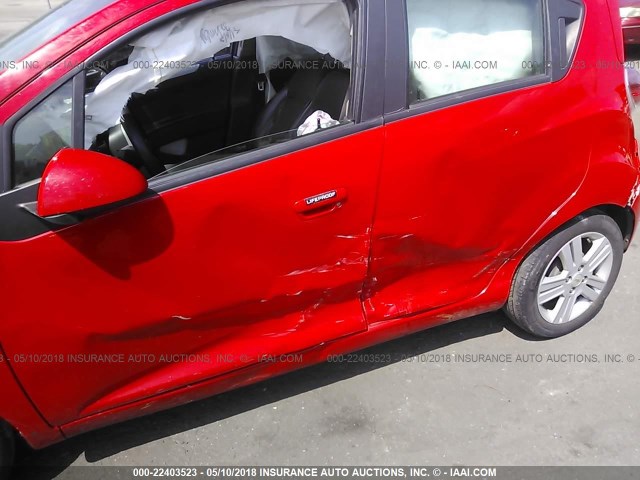 KL8CB6S98EC545691 - 2014 CHEVROLET SPARK LS RED photo 6