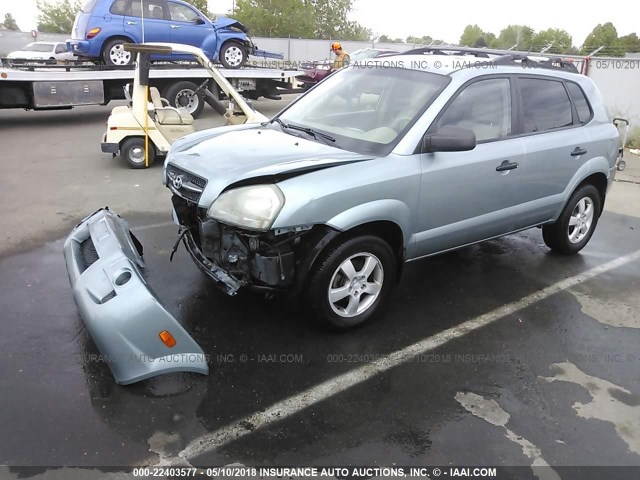 KM8JM72B75U227374 - 2005 HYUNDAI TUCSON GL Light Blue photo 2