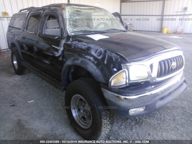 5TEHN72N51Z829492 - 2001 TOYOTA TACOMA DOUBLE CAB BLACK photo 1