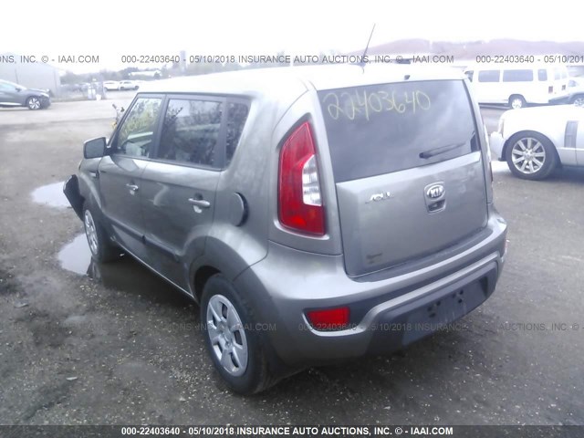 KNDJT2A54D7510737 - 2013 KIA SOUL SILVER photo 3