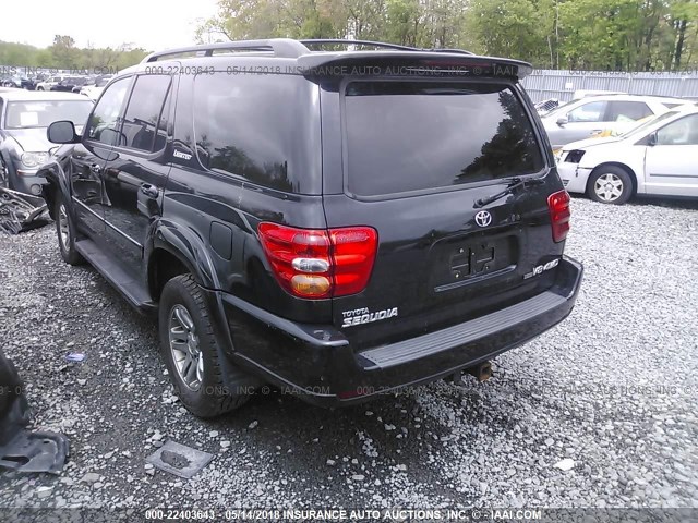 5TDBT48A84S221319 - 2004 TOYOTA SEQUOIA LIMITED BLACK photo 3