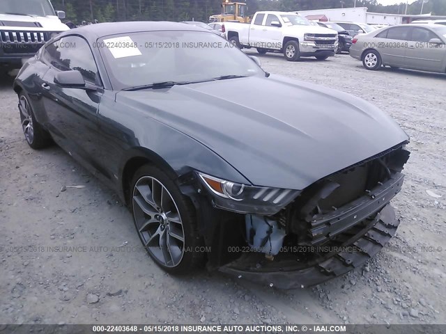 1FA6P8TH9F5399224 - 2015 FORD MUSTANG GREEN photo 1