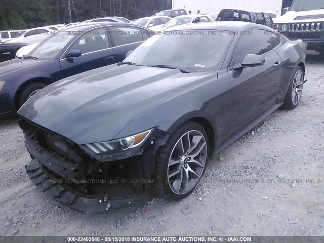 1FA6P8TH9F5399224 - 2015 FORD MUSTANG GREEN photo 2