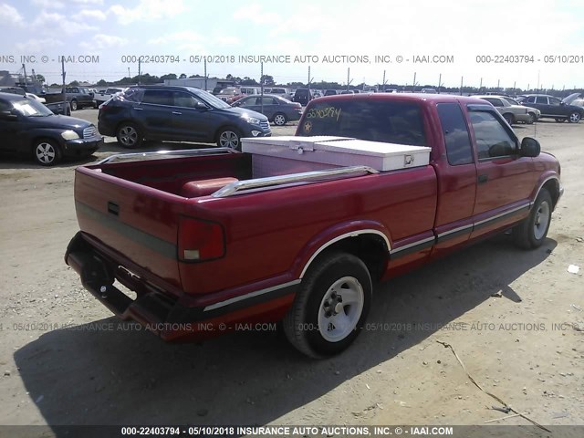 1GCCS1943S8194949 - 1995 CHEVROLET S TRUCK S10 RED photo 4