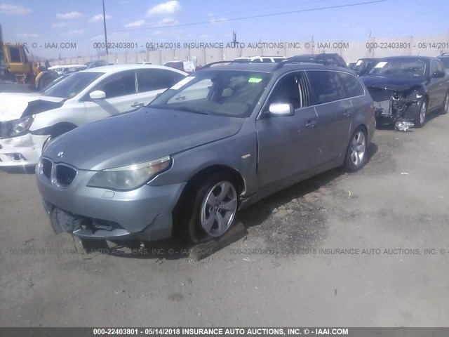 WBANN73566CN01258 - 2006 BMW 530 XIT GRAY photo 2