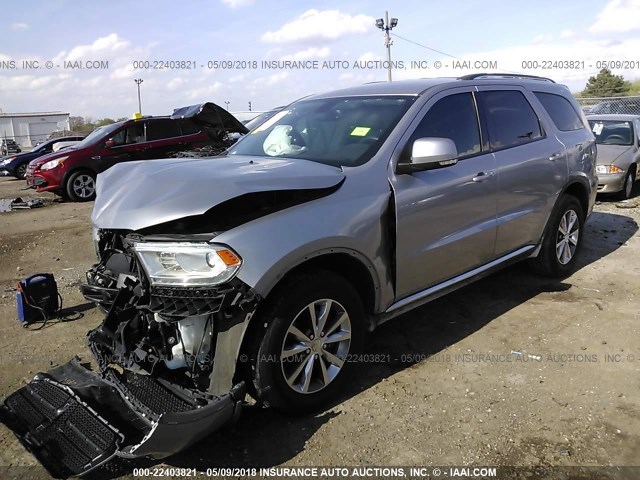 1C4RDJDG2EC970818 - 2014 DODGE DURANGO LIMITED GRAY photo 2