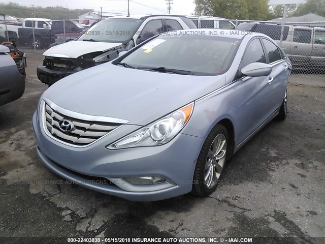 5NPEC4AB4CH327836 - 2012 HYUNDAI SONATA SE/LIMITED BLUE photo 2