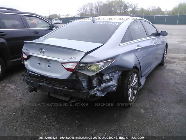 5NPEC4AB4CH327836 - 2012 HYUNDAI SONATA SE/LIMITED BLUE photo 4