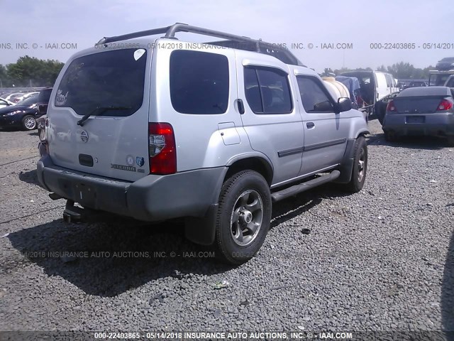 5N1ED28TX4C627793 - 2004 NISSAN XTERRA XE/SE SILVER photo 4