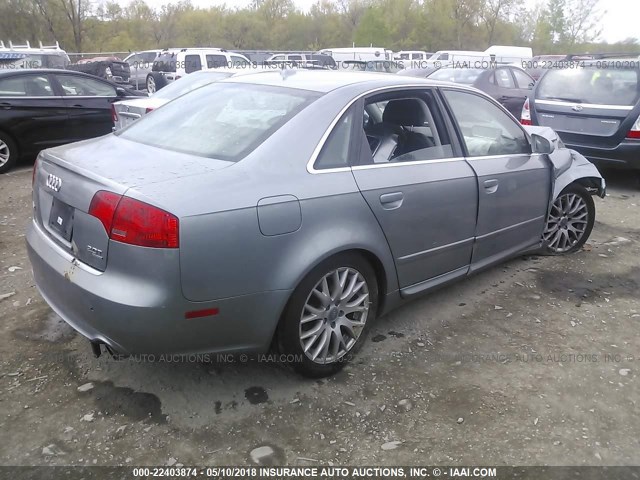 WAUDF78E98A151883 - 2008 AUDI A4 2.0T QUATTRO GRAY photo 4