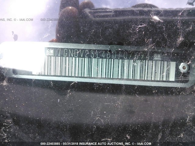 1GNDV23L46D107694 - 2006 CHEVROLET UPLANDER LS SILVER photo 9