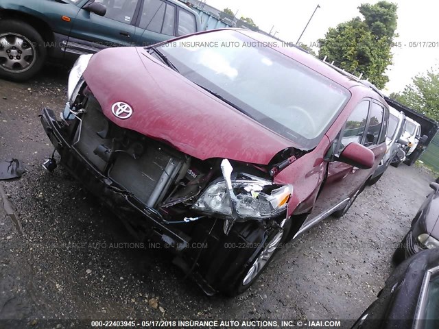 5TDYK3DC8DS307177 - 2013 TOYOTA SIENNA XLE/LIMITED RED photo 2