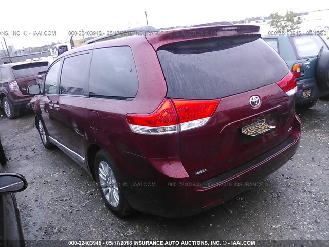 5TDYK3DC8DS307177 - 2013 TOYOTA SIENNA XLE/LIMITED RED photo 3