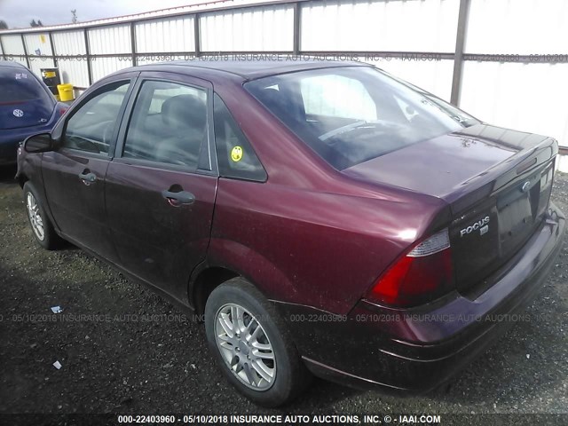 1FAHP34N67W153789 - 2007 FORD FOCUS ZX4/S/SE/SES RED photo 3