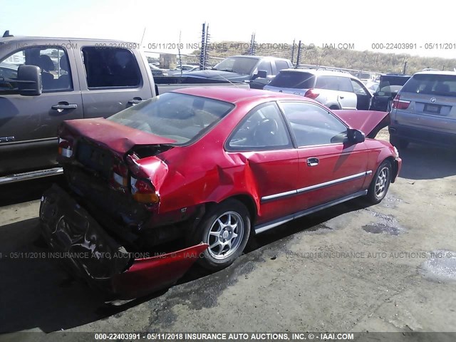 1HGEJ7123WL099384 - 1998 HONDA CIVIC HX RED photo 4