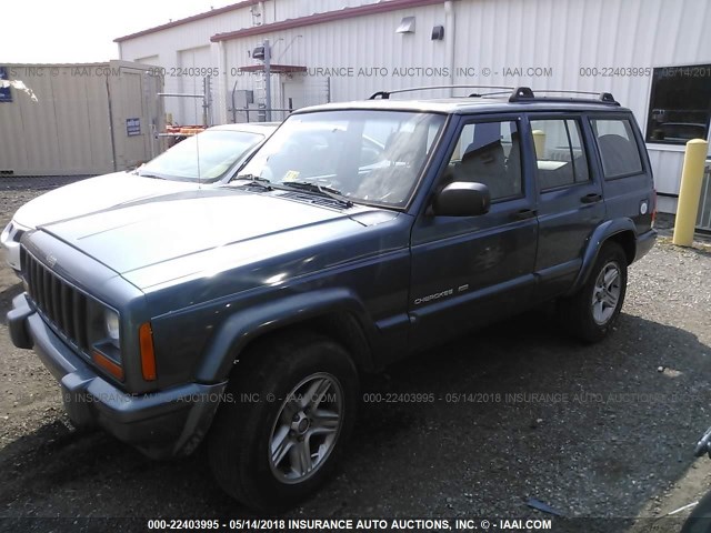 1J4FT58S41L622583 - 2001 JEEP CHEROKEE CLASSIC/LIMITED BLUE photo 2