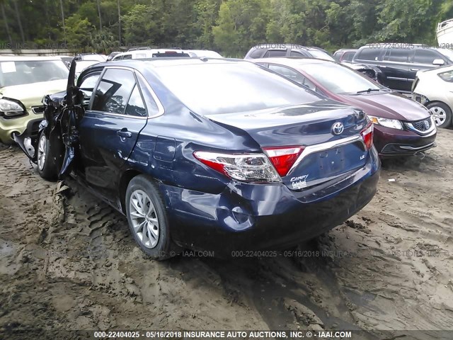 4T1BF1FKXFU967394 - 2015 TOYOTA CAMRY LE/XLE/SE/XSE Dark Blue photo 3