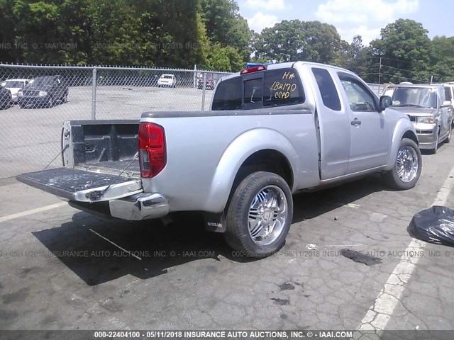 1N6BD06T05C444724 - 2005 NISSAN FRONTIER KING CAB XE SILVER photo 4