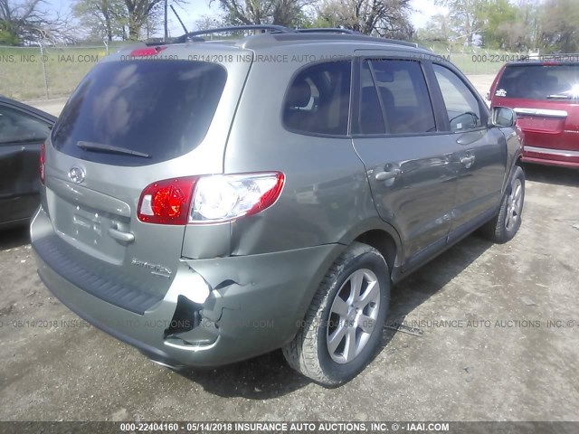 5NMSH73E98H171195 - 2008 HYUNDAI SANTA FE SE/LIMITED GREEN photo 4