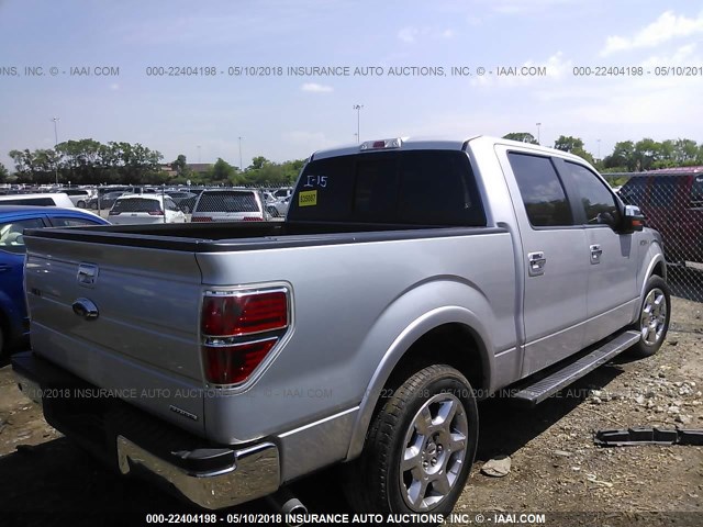 1FTFW1CF8DKD34267 - 2013 FORD F150 SUPERCREW SILVER photo 4