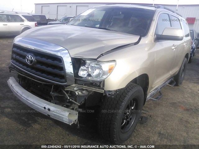 5TDBY64A08S018319 - 2008 TOYOTA SEQUOIA SR5 GOLD photo 2