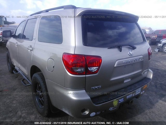 5TDBY64A08S018319 - 2008 TOYOTA SEQUOIA SR5 GOLD photo 3