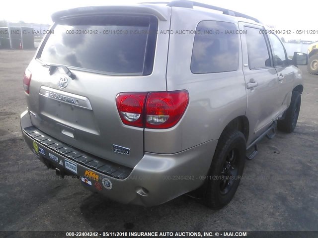 5TDBY64A08S018319 - 2008 TOYOTA SEQUOIA SR5 GOLD photo 4