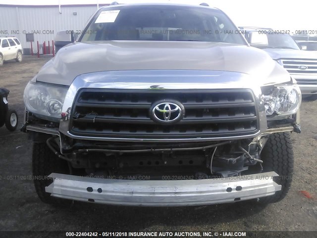 5TDBY64A08S018319 - 2008 TOYOTA SEQUOIA SR5 GOLD photo 6